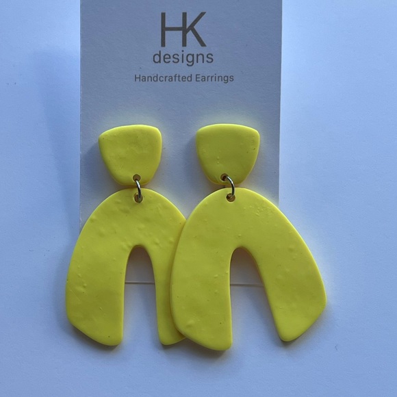 Beautiful Yellow Handmade Earrings - Picture 2 of 6